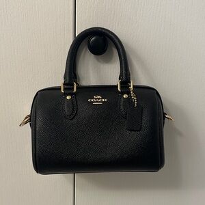 COACH Mini Rowan Satchel Black with gold hardware